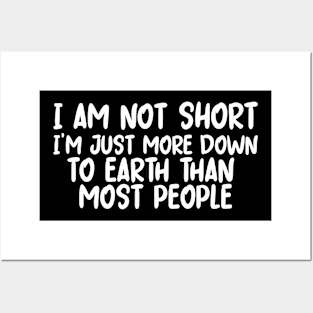 I Am Not Short I'm Just More Down to Earth Posters and Art